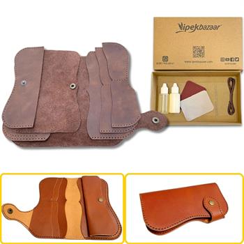 Sofia Kadın Hakiki Deri Cüzdan Kendin Yap Seti, Diy Parça Deri Hobi Kit