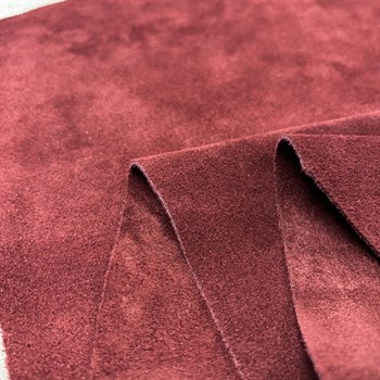 Süet Dana Derisi Bordo 1.4-1.6 mm, Deri Hobi İçin Hakiki Parça Deri 