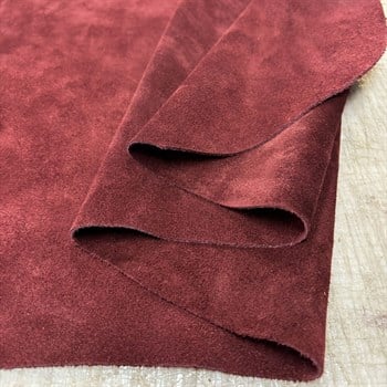 Süet Dana Derisi Bordo 1.4-1.6 mm, Deri Hobi İçin Hakiki Parça Deri 