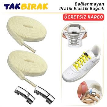 Takbırak Mıknatıslı Lastikli Ayakkabı Bağcığı, Akıllı Bağcık, Bot, Çocuk, Spor Converse Nike Bağcık