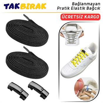 Takbırak Mıknatıslı Lastikli Ayakkabı Bağcığı, Akıllı Bağcık, Bot, Çocuk, Spor Converse Nike Bağcık