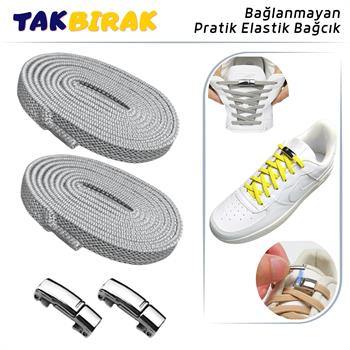 Takbırak Mıknatıslı Lastikli Ayakkabı Bağcığı, Akıllı Bağcık, Bot, Çocuk, Spor Converse Nike Bağcık