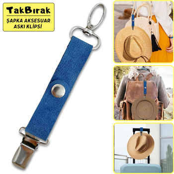 TakBırak Şapka & Aksesuar Askı Klipsi, Hakiki Deri & Metal Aparat Valiz Çanta Askısı Aksesuarı