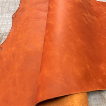 Tiana Crazy Deri Turuncu- 1.2-1.4 mm, Deri Hobi İçin Crazy Deri Hakiki Deri Parçası