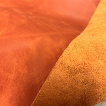 Tiana Crazy Deri Turuncu- 1.2-1.4 mm, Deri Hobi İçin Crazy Deri Hakiki Deri Parçası