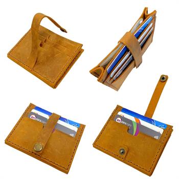 Tuna Kemerli 6lı Kartlık Hakiki Deri Cüzdan Kendin Yap Seti, Diy Parça Deri Hobi Kit