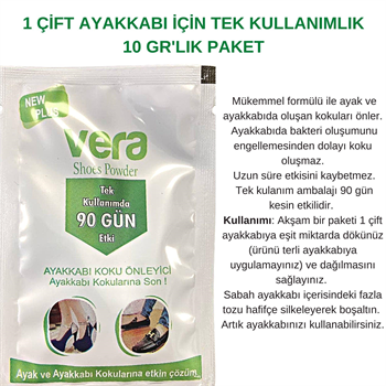 Vera Ayak Kokusu Giderici Ayakkabı Içi Koku Önleyici 1 Paket-10gr