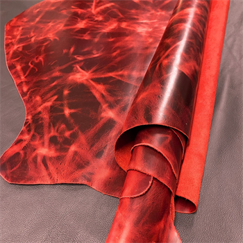 Verona Crazy Deri Kırmızı 1.4-1.6 mm, Deri Hobi Uğraşı İçin Parlak Hakiki Parça Deri 