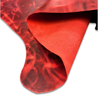 Verona Crazy Deri Kırmızı 1.4-1.6 mm, Deri Hobi Uğraşı İçin Parlak Hakiki Parça Deri 