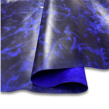 Verona Crazy Deri Mavi 1.4-1.6 mm, Deri Hobi Uğraşı İçin Parlak Hakiki Parça Deri 