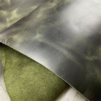 Verona Crazy Deri Olive 1.4-1.6 mm, Deri Hobi Uğraşı İçin Parlak Hakiki Parça Deri 