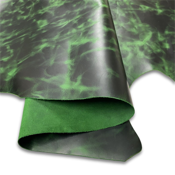 Verona Crazy Deri Yeşil 1.4-1.6 mm, Deri Hobi Uğraşı İçin Parlak Hakiki Parça Deri 