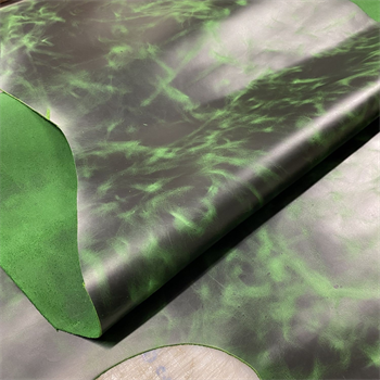 Verona Crazy Deri Yeşil 1.4-1.6 mm, Deri Hobi Uğraşı İçin Parlak Hakiki Parça Deri 