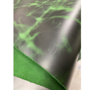 Verona Crazy Deri Yeşil 1.4-1.6 mm, Deri Hobi Uğraşı İçin Parlak Hakiki Parça Deri 