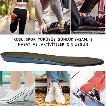 Visco Konfor Ortopedik Ayakkabı Tabanlık, Memory Foam Yumuşak Spor Ayakkabı Tabanı Insole, Siyah