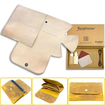 ZEUGMA Körüklü Hakiki Deri Kadın Cüzdan Kendin Yap Seti