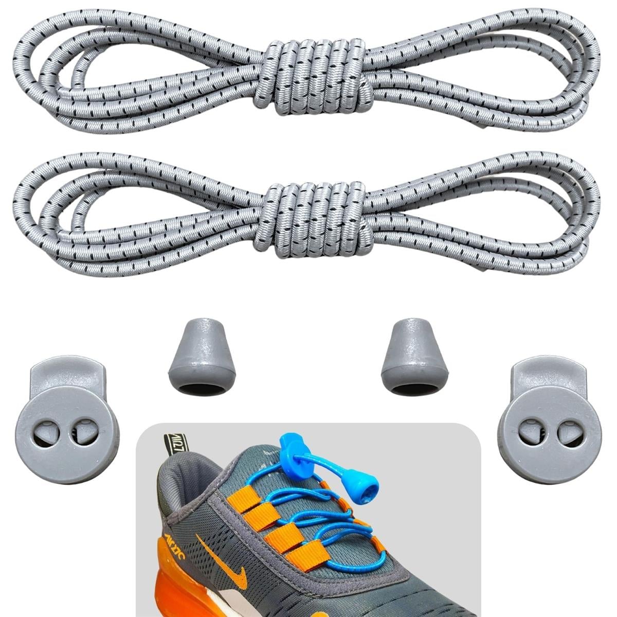  Akıllı Bağcık, Pratik Lastikli Ayakkabı Bağcığı, Spor, Çocuk, Klasik ve Bot Bağcığı, 1 Çift
