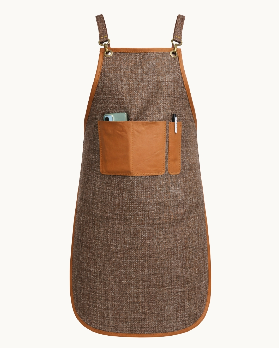 Cross-Back Barista Apron – Apron with Leather Details
