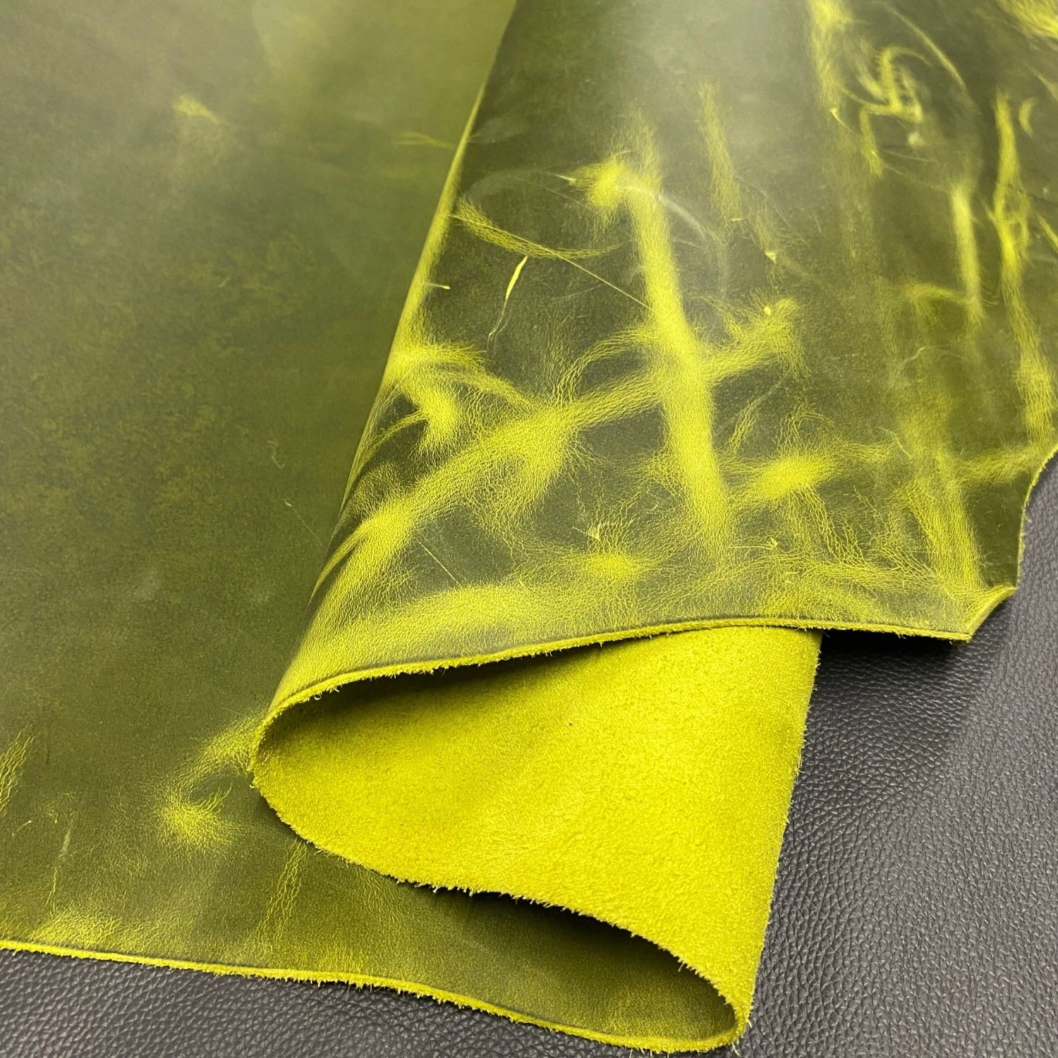 Crazy Deri Limon-1.6 mm, Deri Hobi Uğraşı İçin Hakiki Parça Deri 