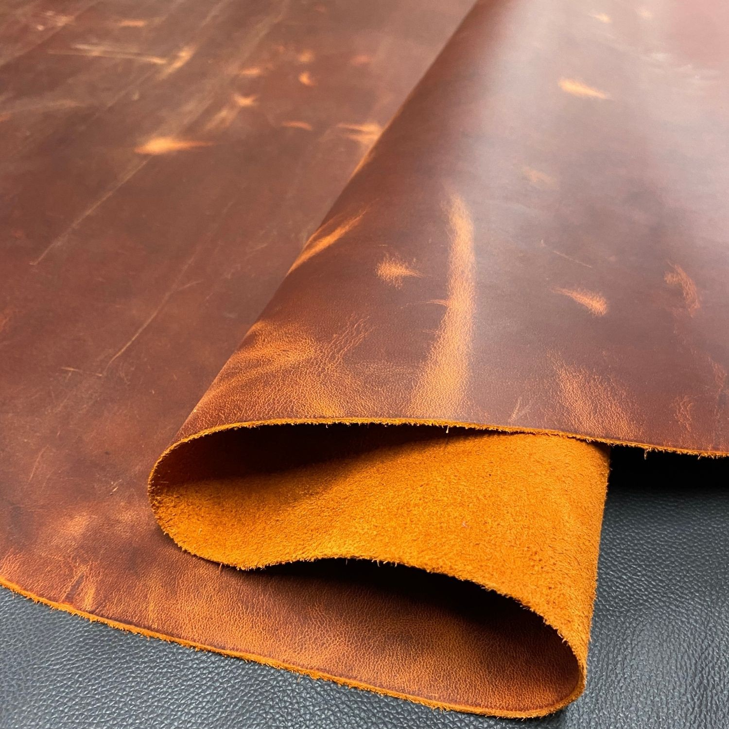 Crazy Deri Orange-1.6 mm, Deri Hobi Uğraşı İçin Hakiki Parça Deri 