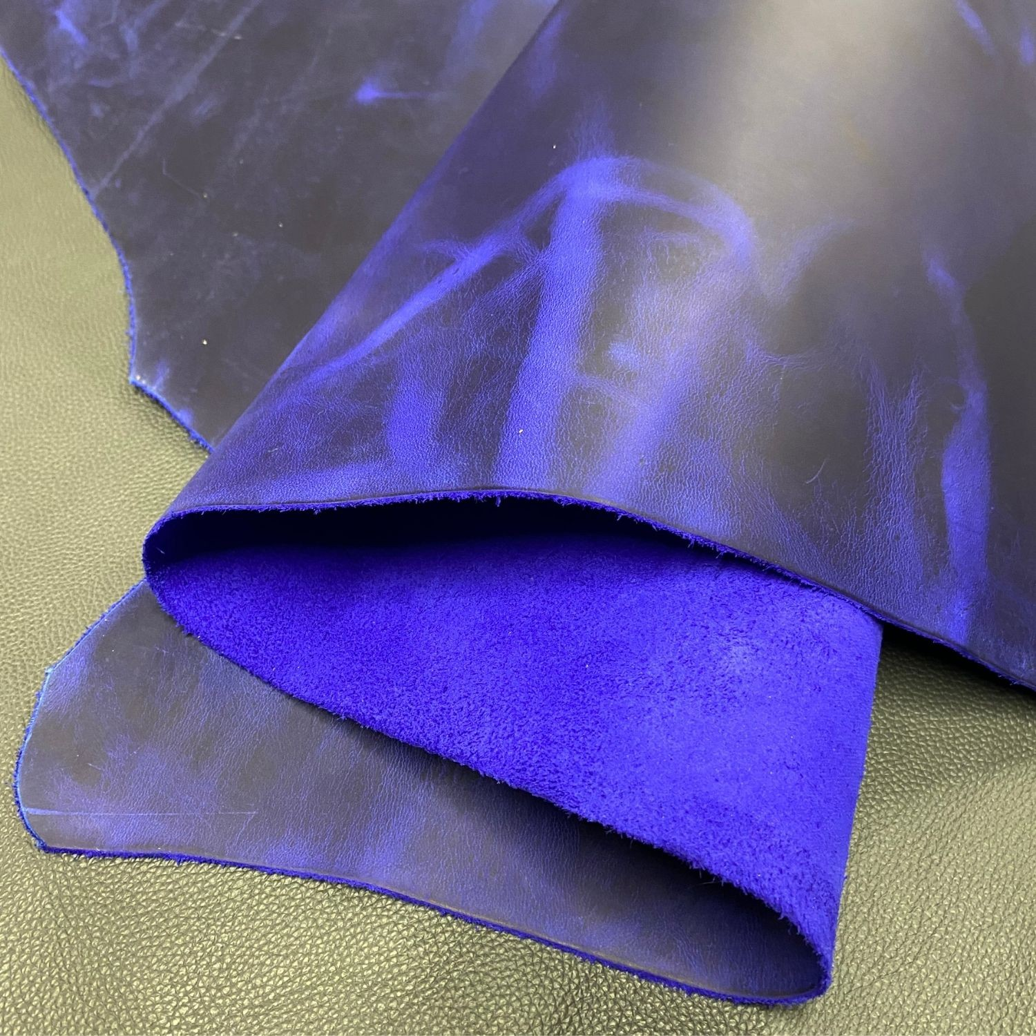 Crazy Deri Saks Mavi-1.6 mm, Deri Hobi Uğraşı İçin Hakiki Parça Deri 