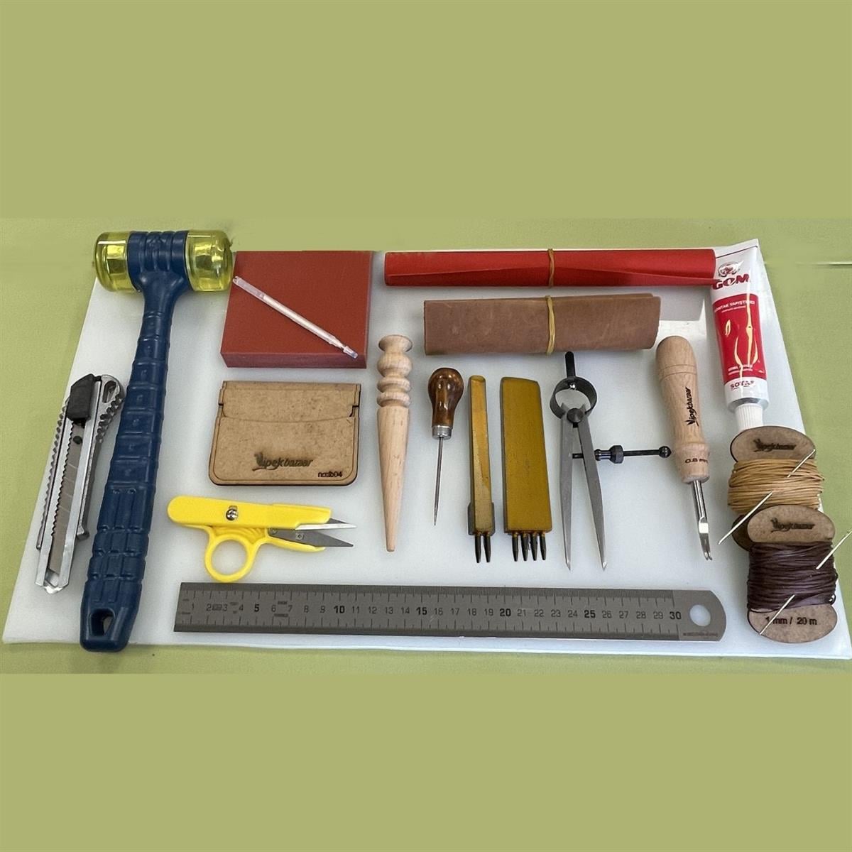 Deri Hobi Başlangıç Seti - Eko Set 2- 21 Parça Deri El Aleti