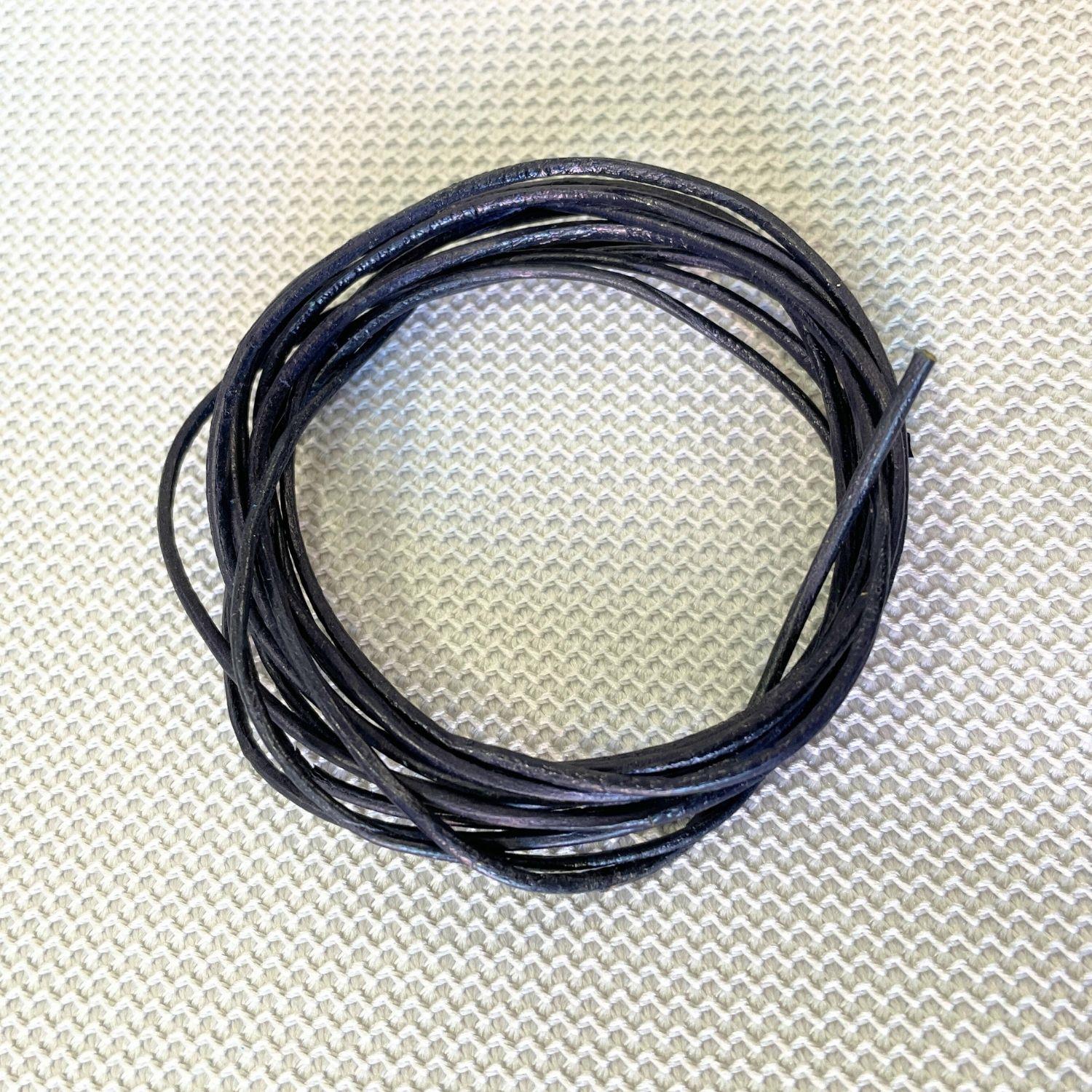 DIY Bileklik Deri İp, 1,5mm x 2 metre Hakiki Deri Bileklik Kolye Aksesuar İpi, Bracelet Leather Rope