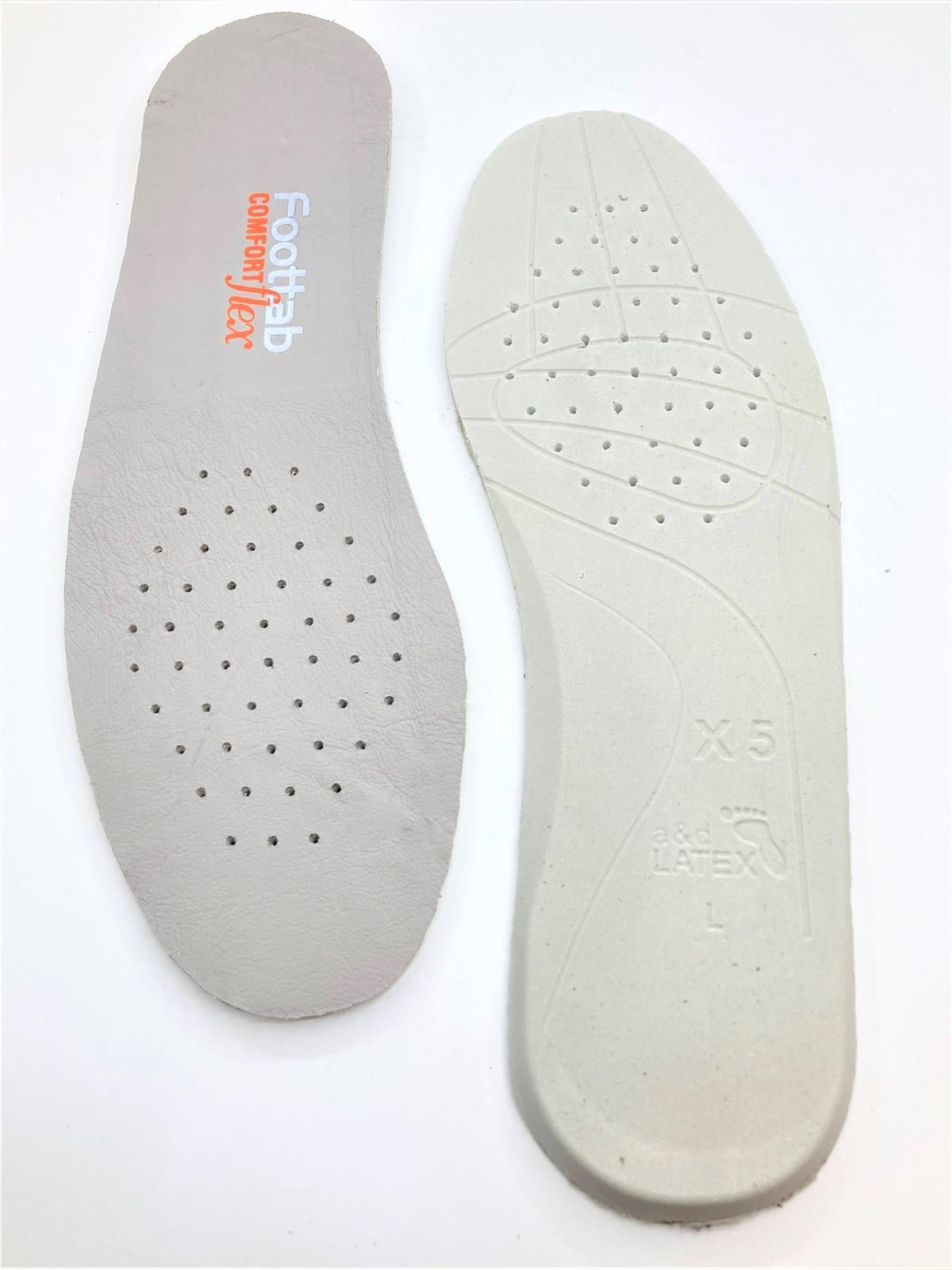 Foottab Gerçek Deri & Lateks Şok Emici Anatomik Ayakkabı Tabanlığı Naturel