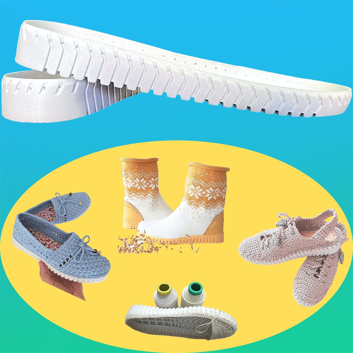 Foottab Örgü Ayakkabı Tabanı 104 Beyaz