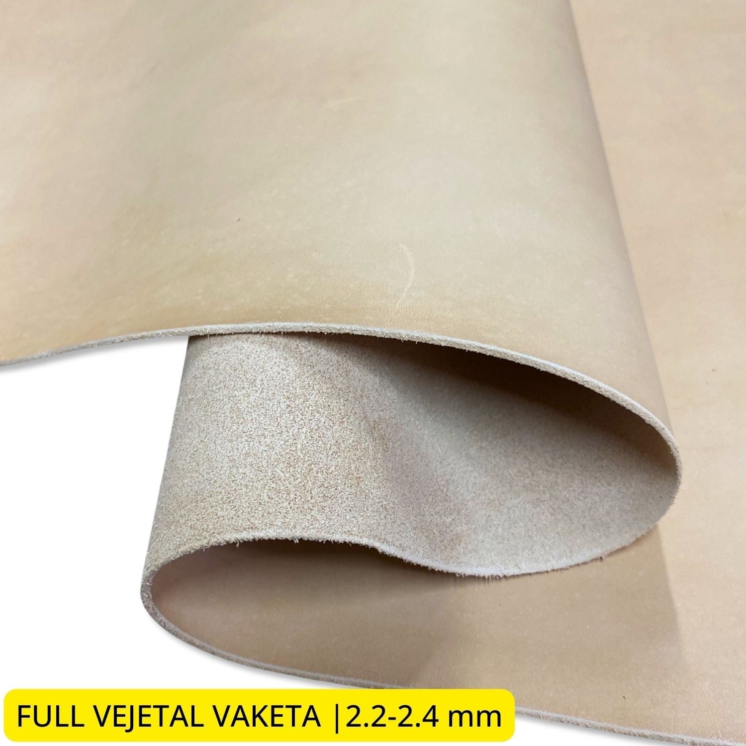 Full Vejetal Vaketa Deri 2.2-2.4 mm, Deri Hobi İçin Bitkisel Tabaklanmış Naturel Hakiki Parça Deri 