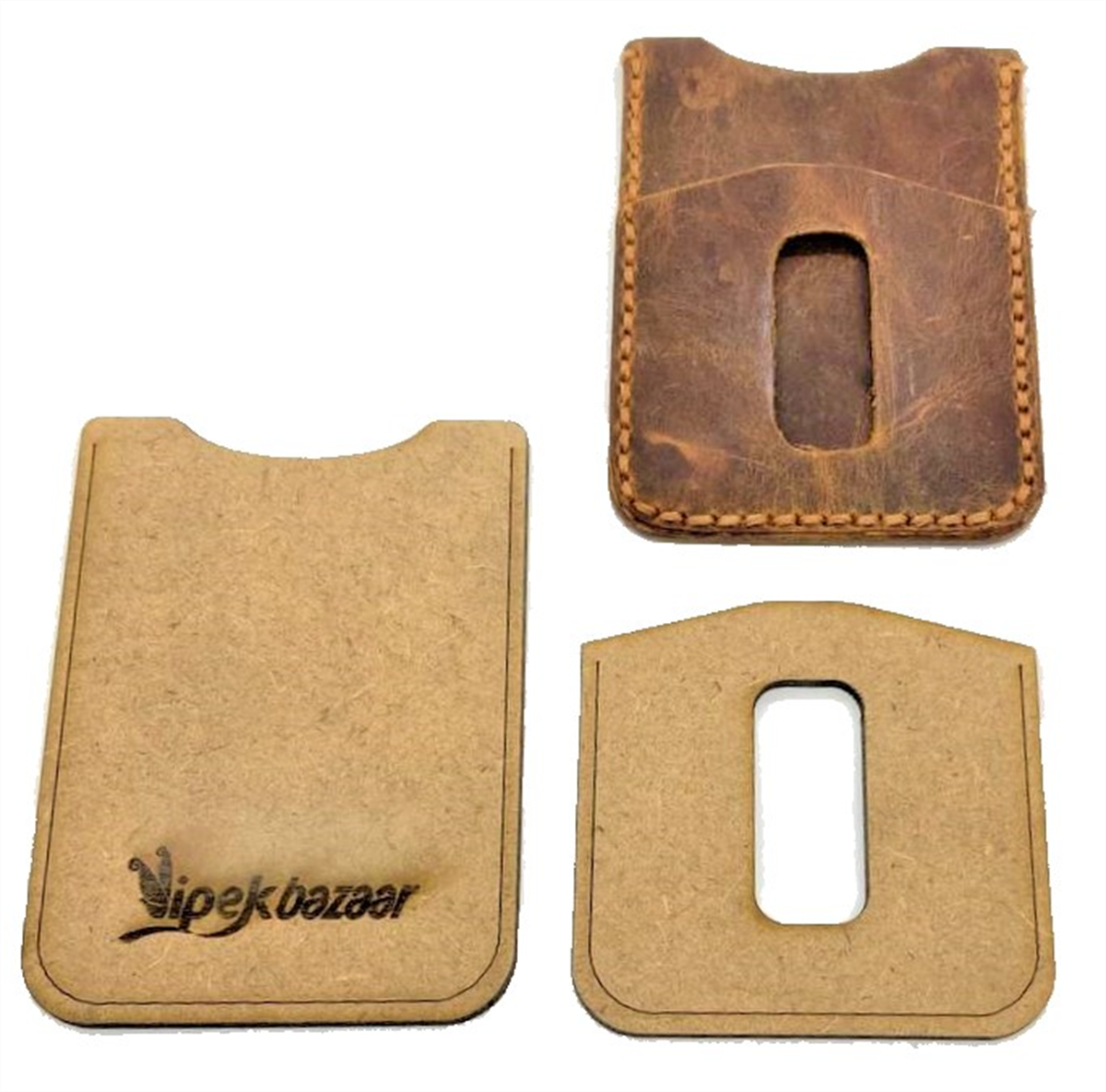  İpekbazaar Hobi Deri Mini Kartlık Şablonu  / 2 Parça Kalıp