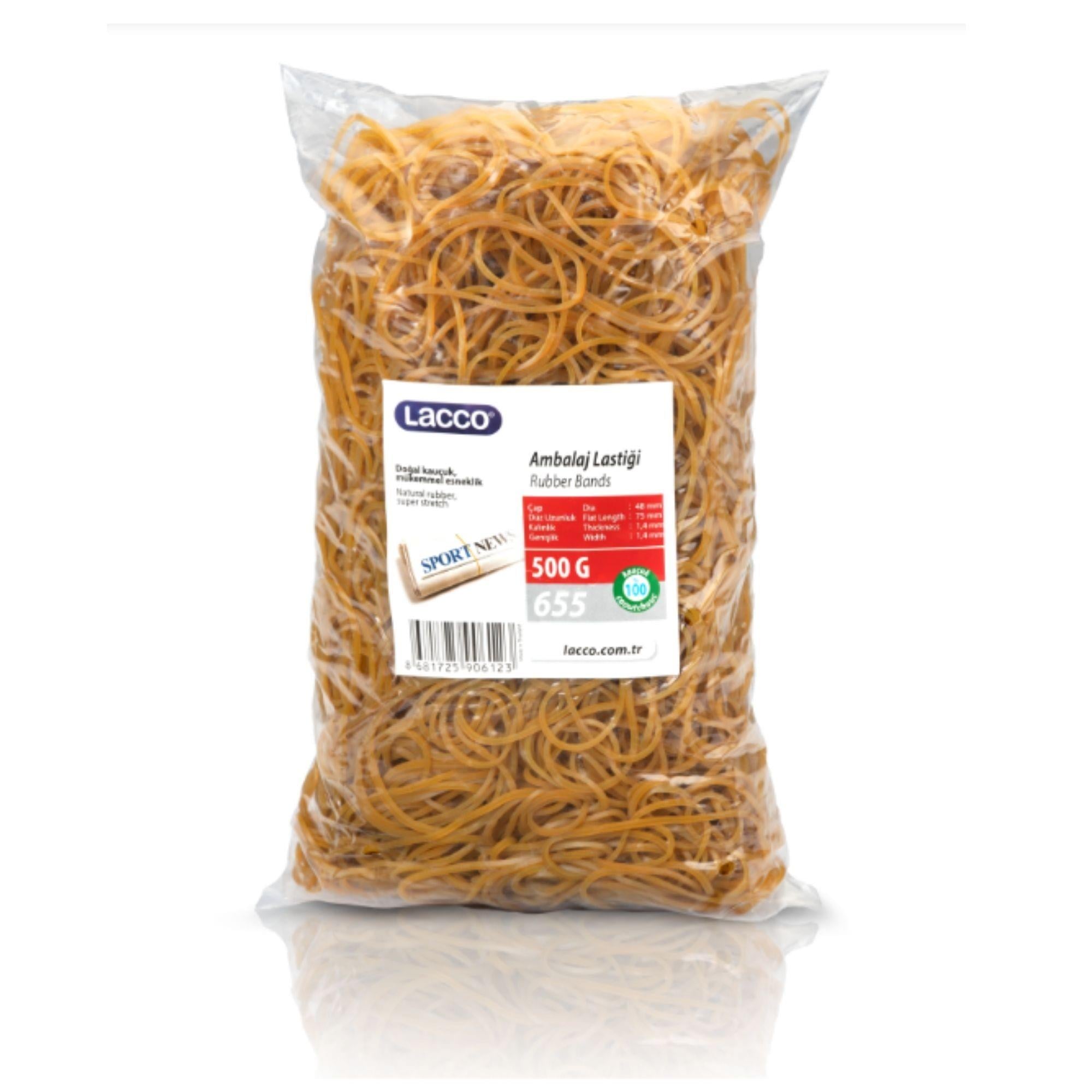 Lacco 655 Kauçuk Paket Lastiği 500 Gr, Midi-Orta Boy