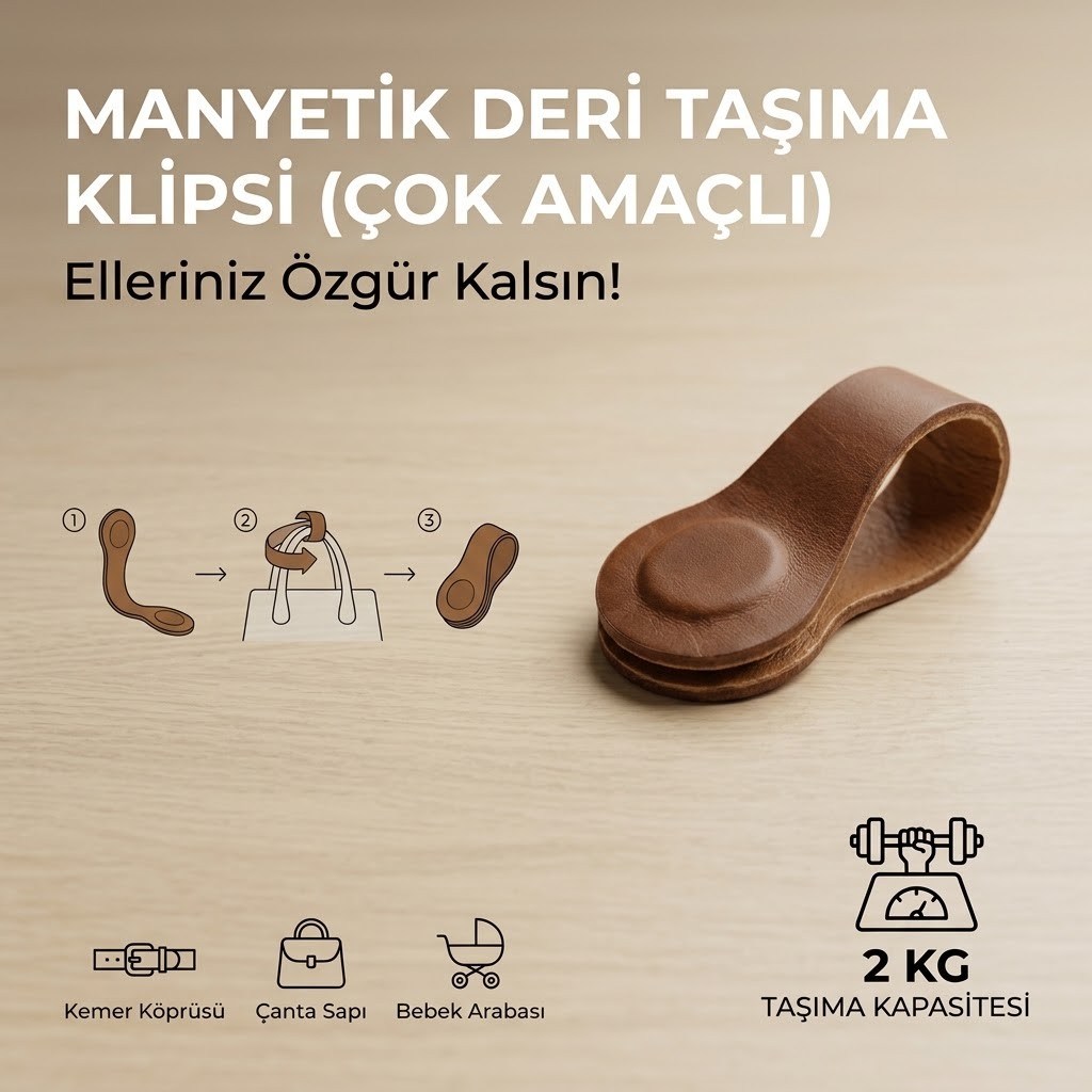 Manyetik Deri Taşıma Klipsi – Çok Amaçlı Günlük Taşıyıcı