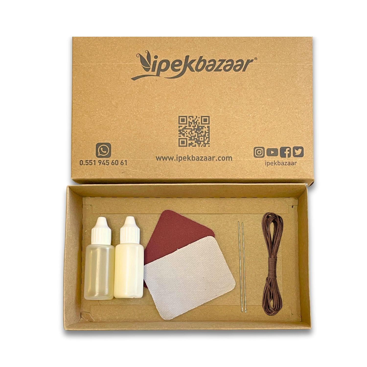 Nil 6'lı Kartlık Hakiki Deri Cüzdan Kendin Yap Seti, Diy Parça Deri Hobi Kit