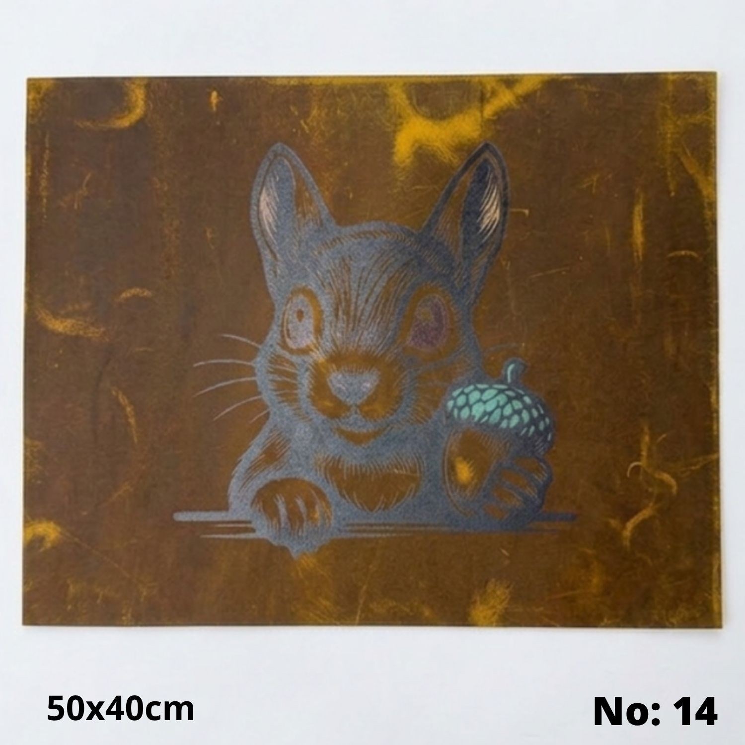 No:14 Özel Desen Baskılı Hakiki Deri Parça (50x40 cm, 1.4-1.6mm) - Hobi ve Craft Derisi