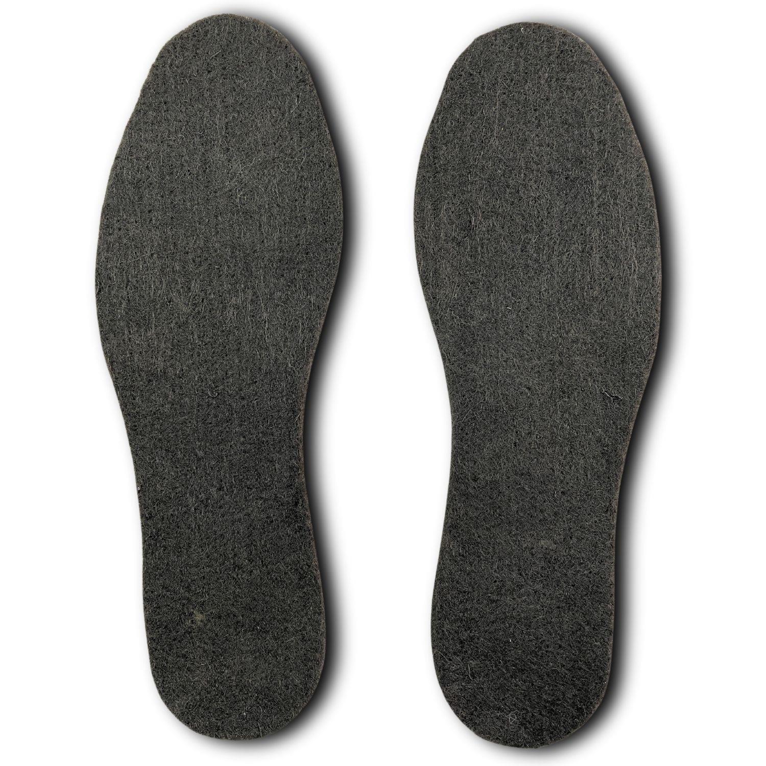 Siyah Saf Yün Keçe Tabanlık, Kışlık Bot Ayakkabı Tabanı 9 mm, 1 Çift