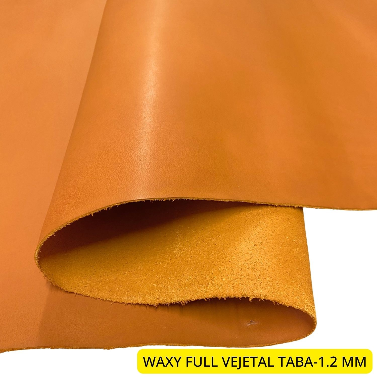 Waxy Full Vejetal Taba 1.2 mm, Deri Hobi Uğraşı İçin Parlak Hakiki Parça Deri 