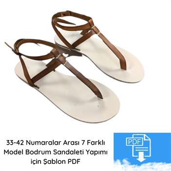 7 Farklı Model Bodrum Sandaleti Yapımı için Şablon PDF, No:33-42