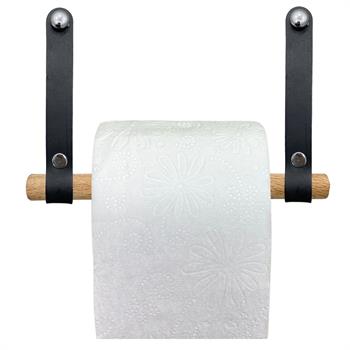 Dekoratif Hakiki Deri & Ahşap Tuvalet Kağıtlığı, Pratik Tuvalet Kağıdı Askısı Peçeteliği WC Kağıtlık