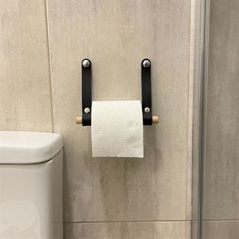 Dekoratif Hakiki Deri & Ahşap Tuvalet Kağıtlığı, Pratik Tuvalet Kağıdı Askısı Peçeteliği WC Kağıtlık
