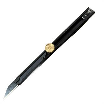 Machket Maket Bıçağı, 9 mm, Siyah Metal, Deri Hobi El Aleti