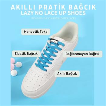 Takbırak Mıknatıslı Lastikli Ayakkabı Bağcığı, Akıllı Bağcık, Bot, Çocuk, Spor Converse Nike Bağcık