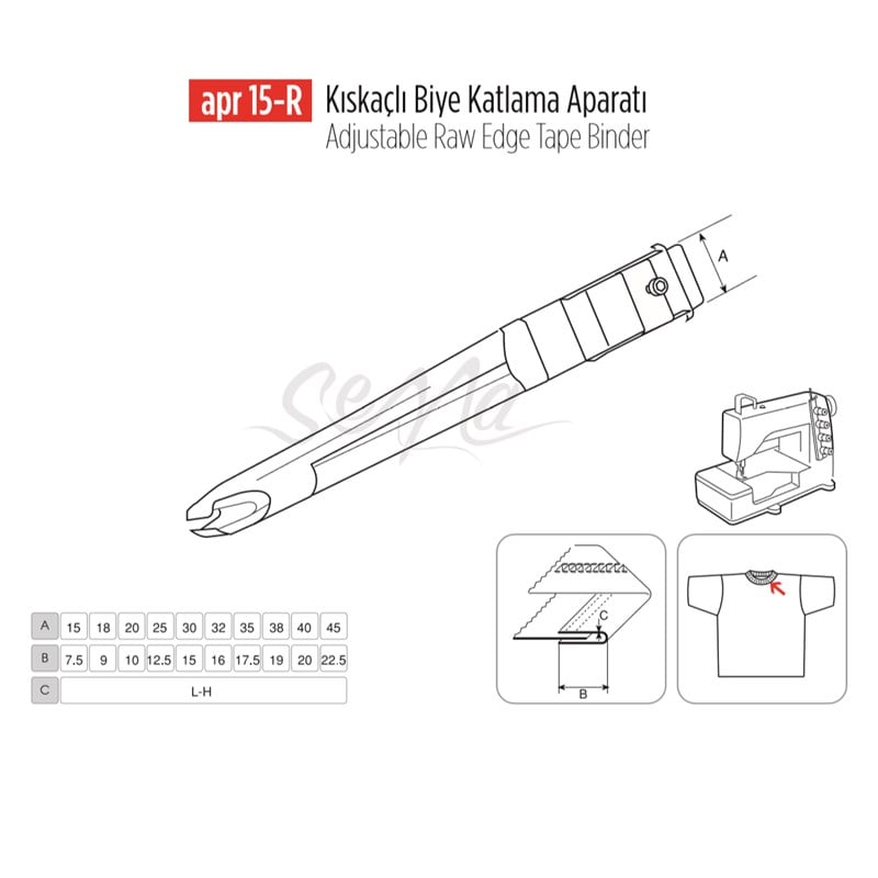 Kıskaçlı Biye Aparatı 35x17mm / APR 15-R