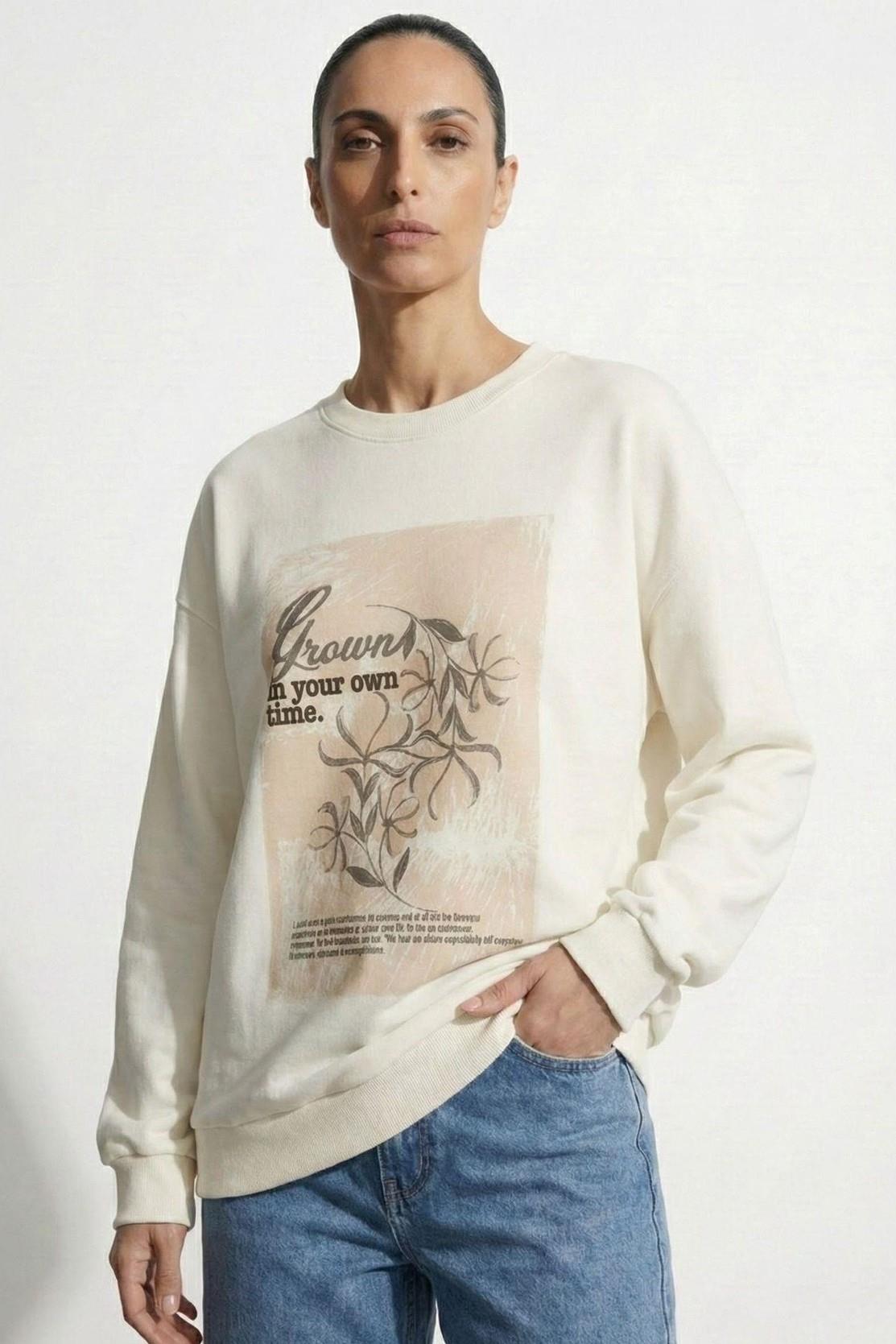 Baskı Detaylı Sweatshirt QZ01737