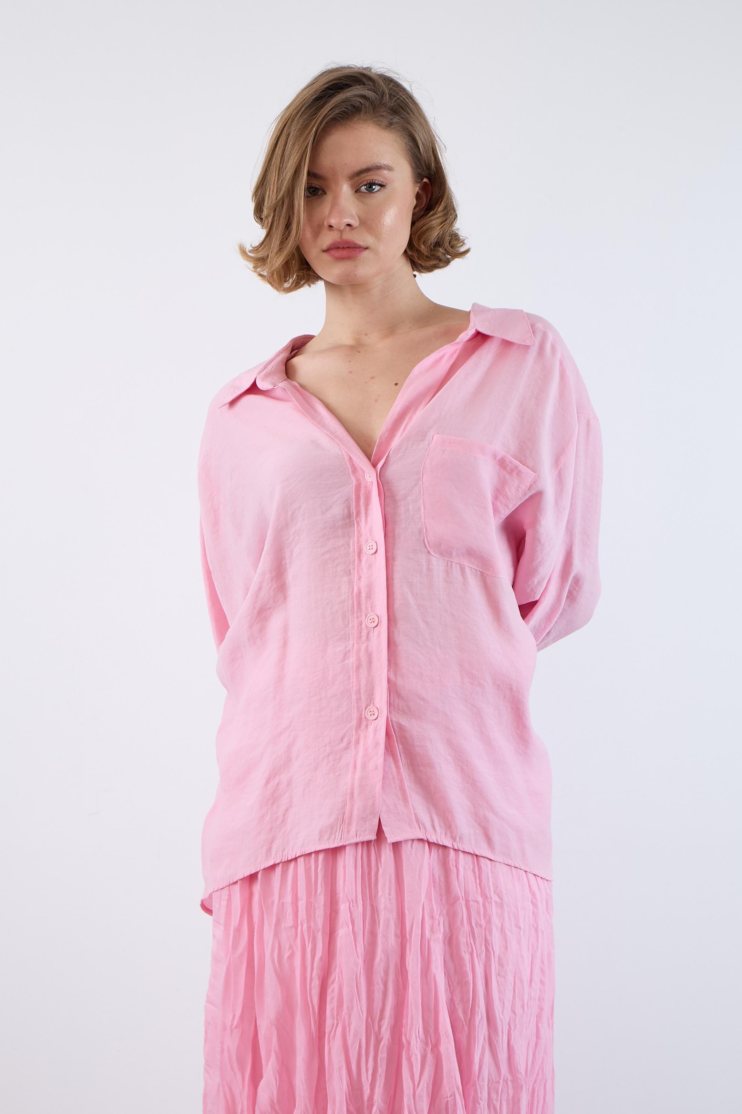 Düşük Omuzlu Oversize Gömlek PR4612