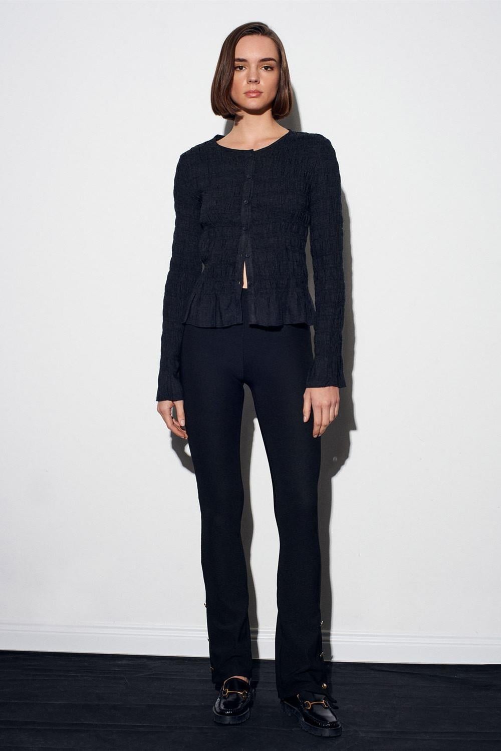 Düğme Detaylı İspanyol Paça Tayt DL71905