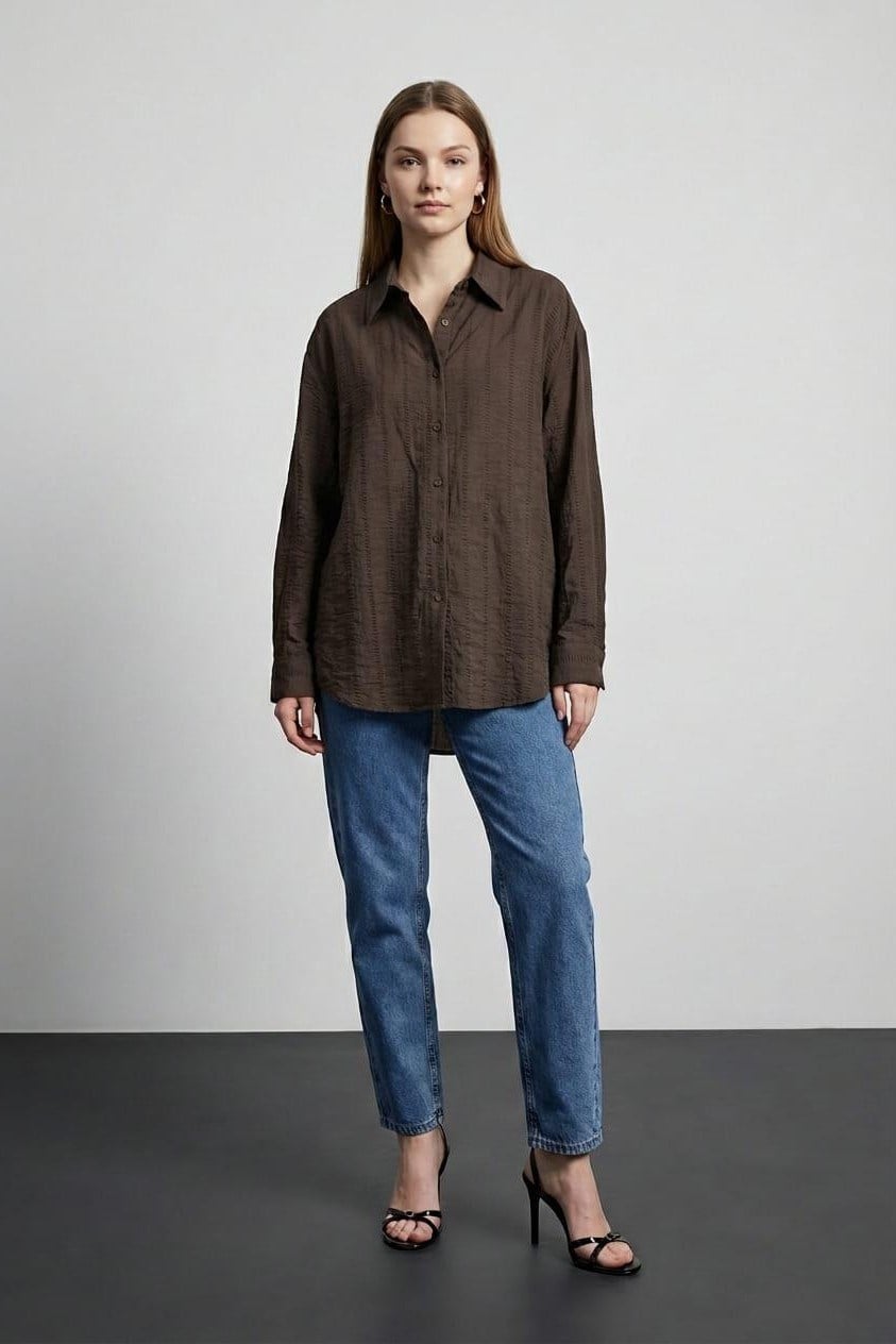 Şerit Dokulu Gömlek QZ01408