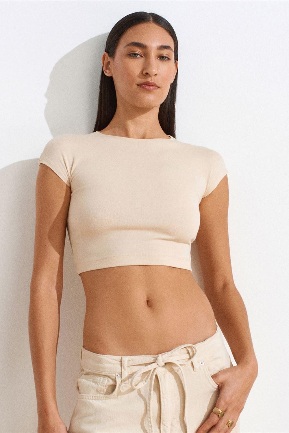 Kısa Kollu Basic Crop DL30528