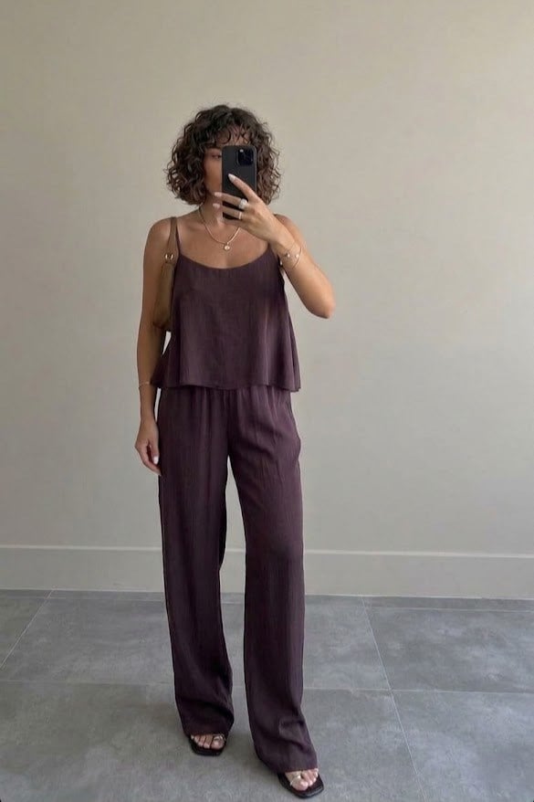 İp Askılı Bluz Pantolon Takım PR51043