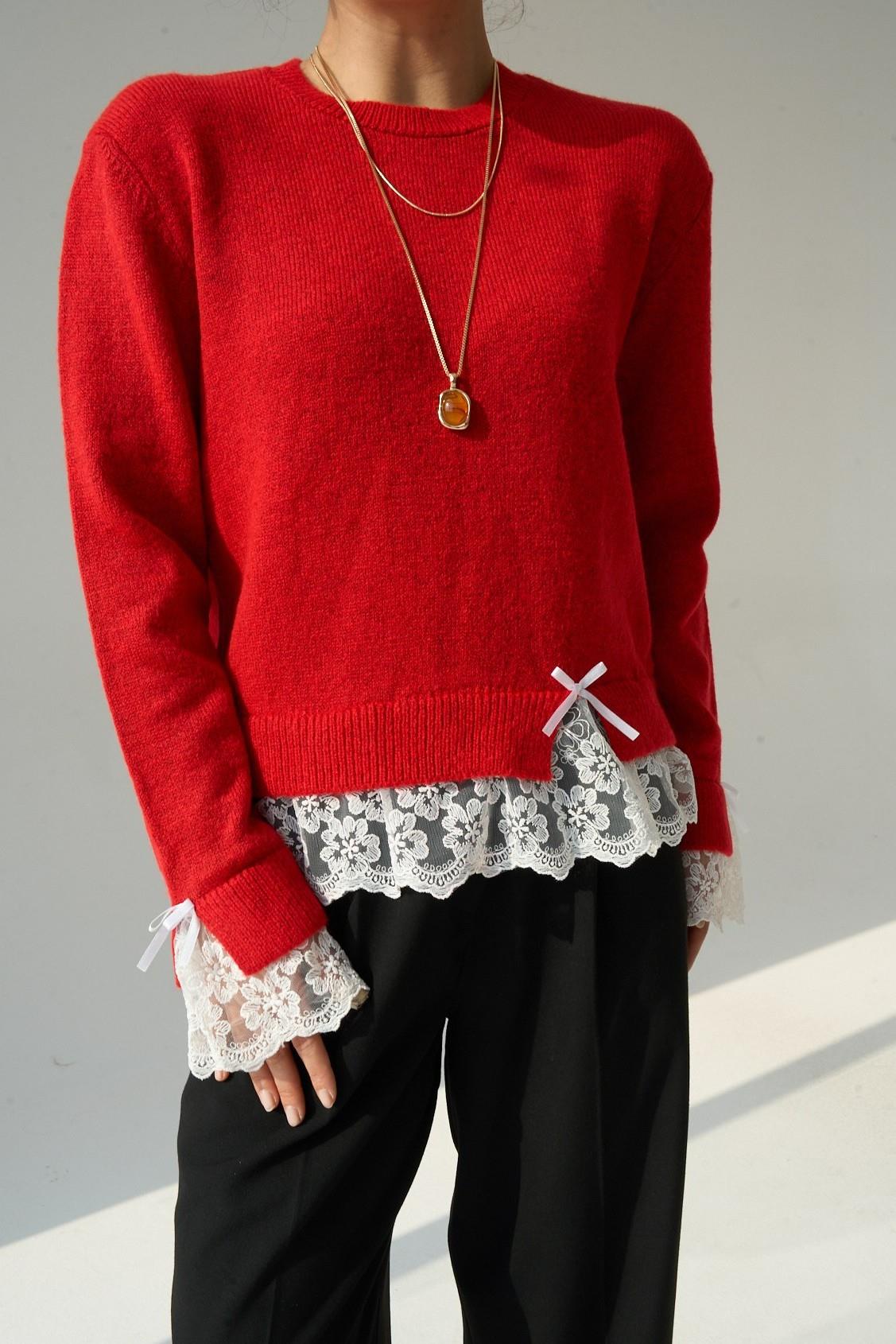 Kol Ve Etek Ucu Dantelli Kazak QS251166